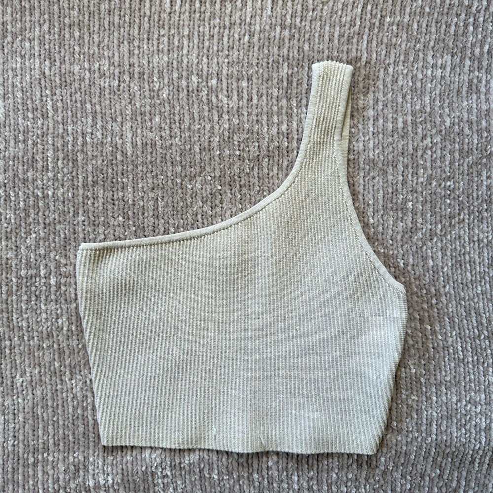 Aritzia Matte Pearl Ribbed Top